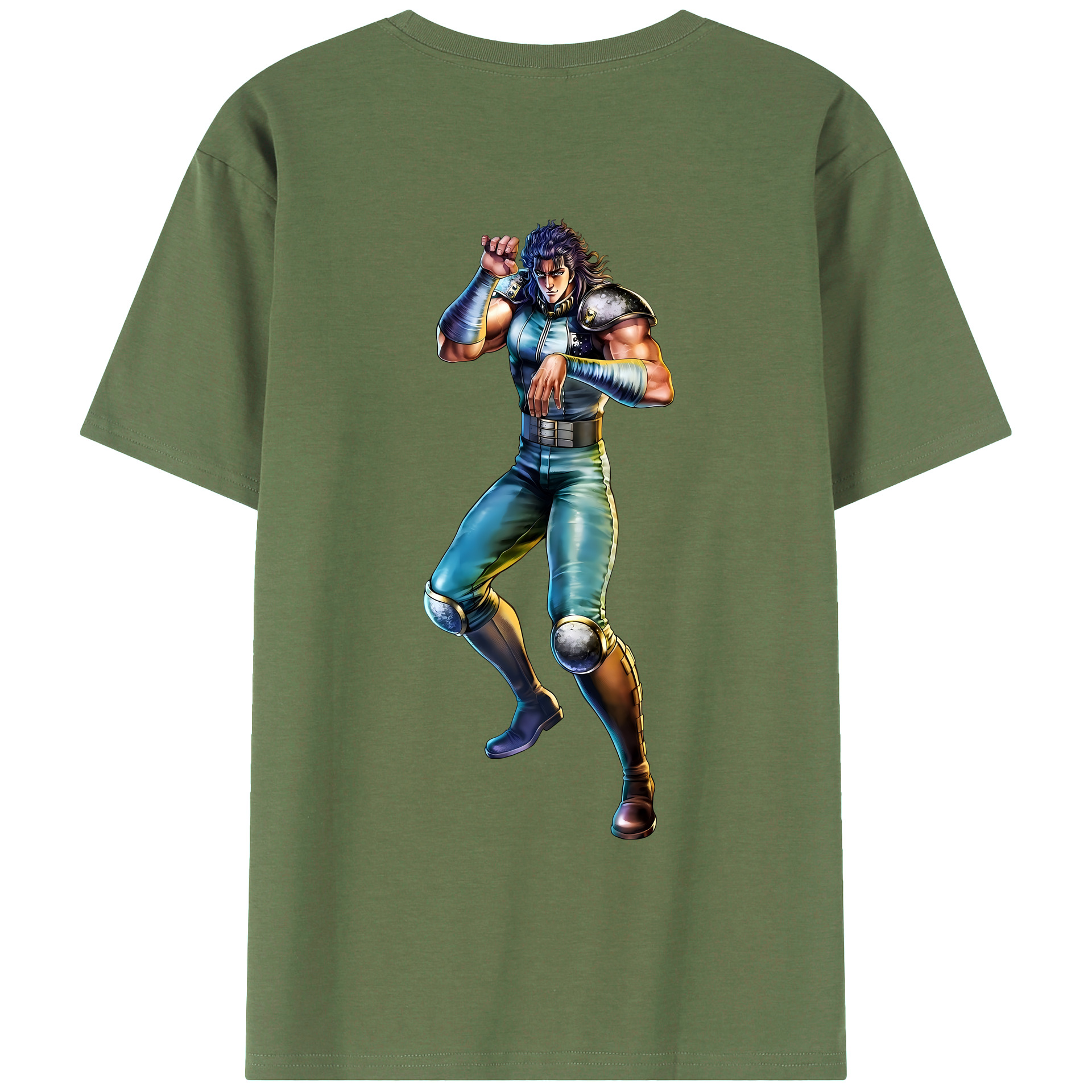 （画像用） 北斗の拳 Fist of the North Star 綿100％ メンズ半袖Tシャツ（バックプリント） 通気性